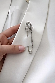 Kalp ışıltılı Çengel Broş