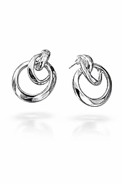 Modern Halka Formlu Gümüş Renk Küpe