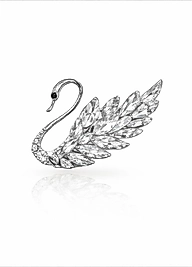 Gümüş Kuğu Broş