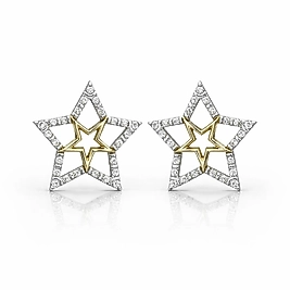 Gold Yıldız Zirkon Taşlı Yıldız Küpe