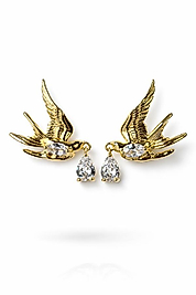 Taş Detaylı Kuş Küpe