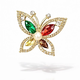 Taşlı Kelebek Broş