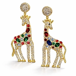 Renkli Zürafa Figürlü Küpe