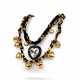 Zara Model Lepar Desenli Kalpli İkili Kolye