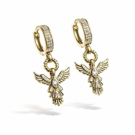 Xuping Gold Zirkon Taşlı AnkaKuşu Küpe