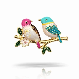 Renkli Kuş Broş