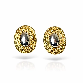 Zara Model Aşil İki Tonlu Yuvarlak Küpe Altın Renk