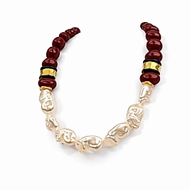 Zara Model İncili Ve Kahverengi Boncuk Kolye