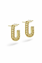 Gold U Form Işıltılı Küpe