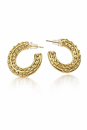 Gold Işıltılı Halka Küpe