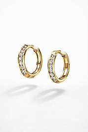 Parlak taş detaylı halka küpe