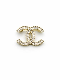 Gold Kaplama Baget Taşlı Şık Broş