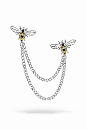 Zarif Arı Figürlü Zincir Broş