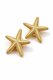 Gold Deniz Yıldızı Düğme Broş