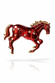 Kırmızı At Figür Broş