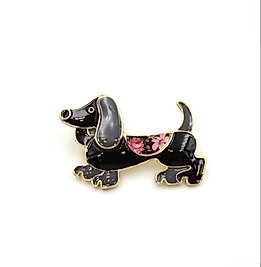 Zarif Dachshund Köpek Broş 🐶