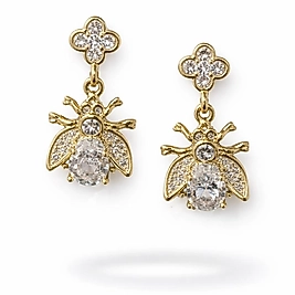 Gold Arı Taşlı Küpe