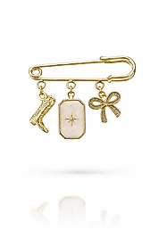 Çizme, Yıldız ve Fiyonk Figürlü Sallantılı Çengelli Broş