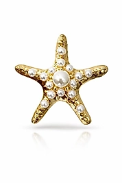 İnci Detaylı Deniz Yıldızı Broş