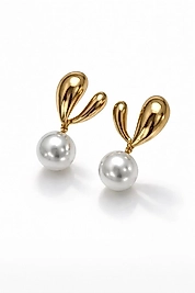 İnci Dokunuş Altın Damla Küpe