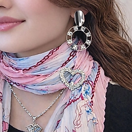 Pliseli Toz Pembe Fular 70*70