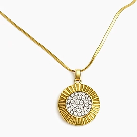 Çelik Gold Taşlı 30 cm Zincir Kolye