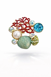 Deniz Temalı Taşlı Broş ✨