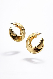 Gold Oval Yarım Halka Küp