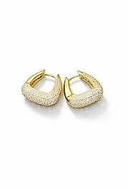 Zirkon Taşlı Gold Küpe