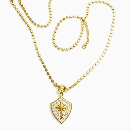 Özel Seri Gold Ezme Zİncir 30cm Zİrkon Taşlı Kolye