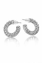 Gümüş Renk Işıltılı Halka Küpe