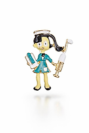 Hemşire Figürlü Şık Broş