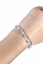 Taş Detaylı Zarif Gümüş Renk Zincir Bileklik ✨