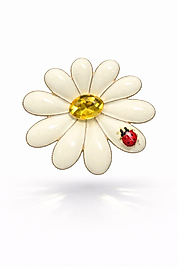 Papatya & Uğur Böceği Broş ✨