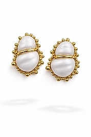 İnci Detaylı Gold Ton Küpe