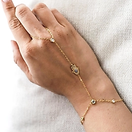 Gold Taş Detaylı Nazar Boncuklu Şahmeran