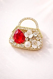 Gold Renk Çanta Broş