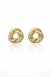 Gold Düğüm Tasarımlı Şık Küpe